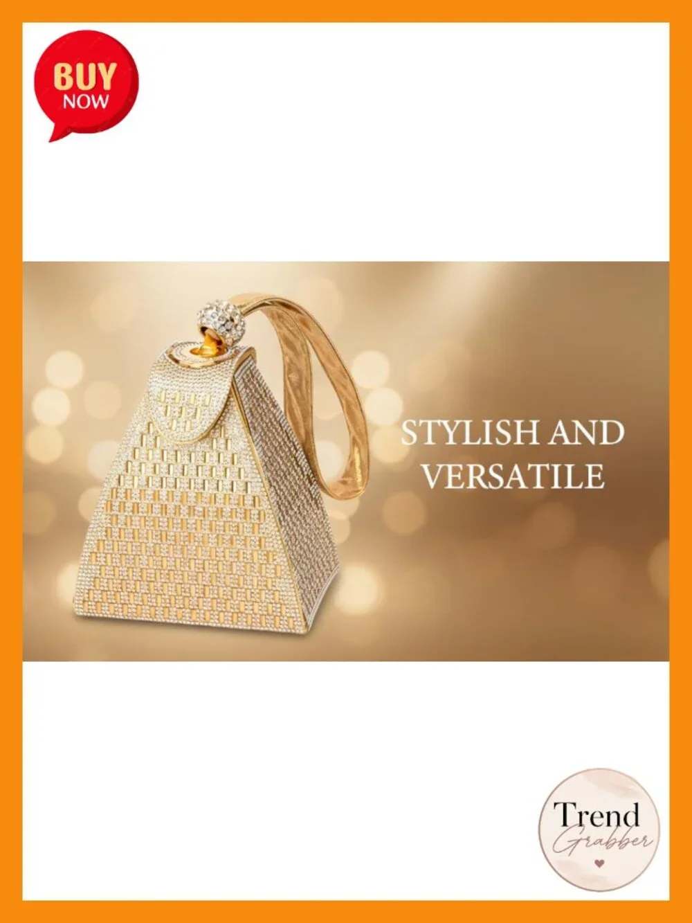 Rhinestone Pyramid Clutch Bag for Evening Parties